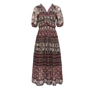 Sea New York Floral Midi Dress - Black and Red